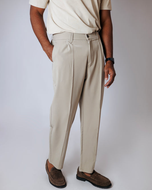 OOD Pleated Trousers in Sandstone