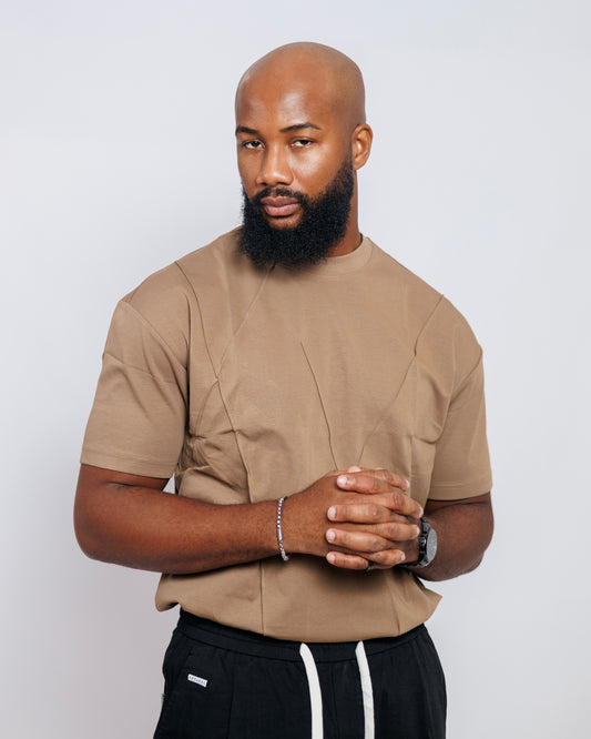 OOD Panel Detail Tee in Desert Khaki