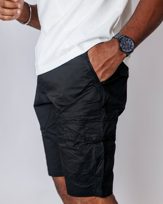 OOD Cargo Shorts in Jet Black