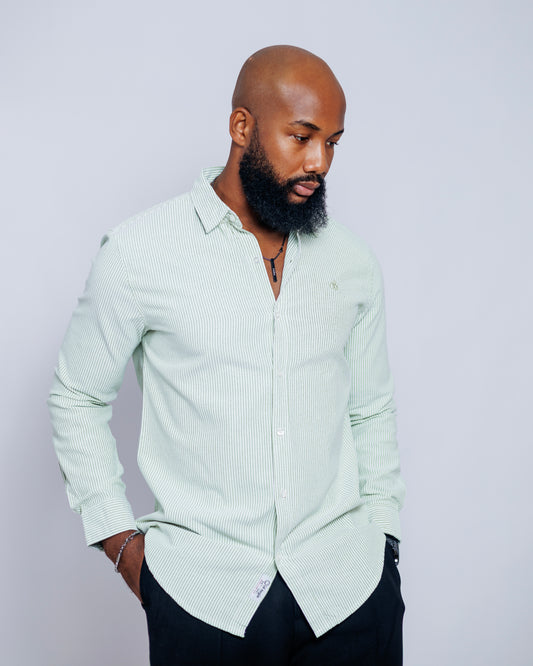 Old Eagle Pinstripe Shirt in Mint Green