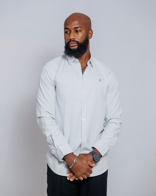 Old Eagle Pinstripe Shirt in Grey