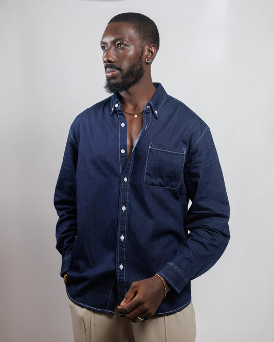 Ood Denim Shirt in Dark Wash