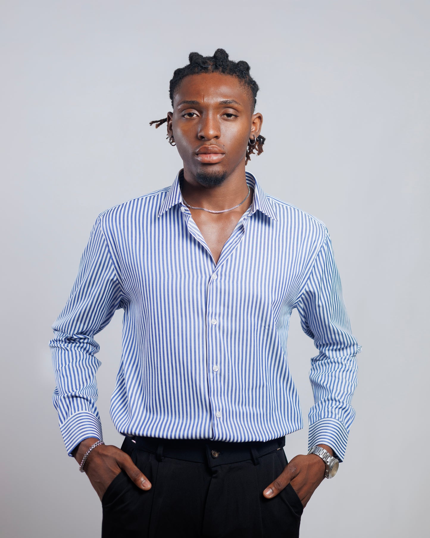 DNB Striped Slim fit Shirt in Blue