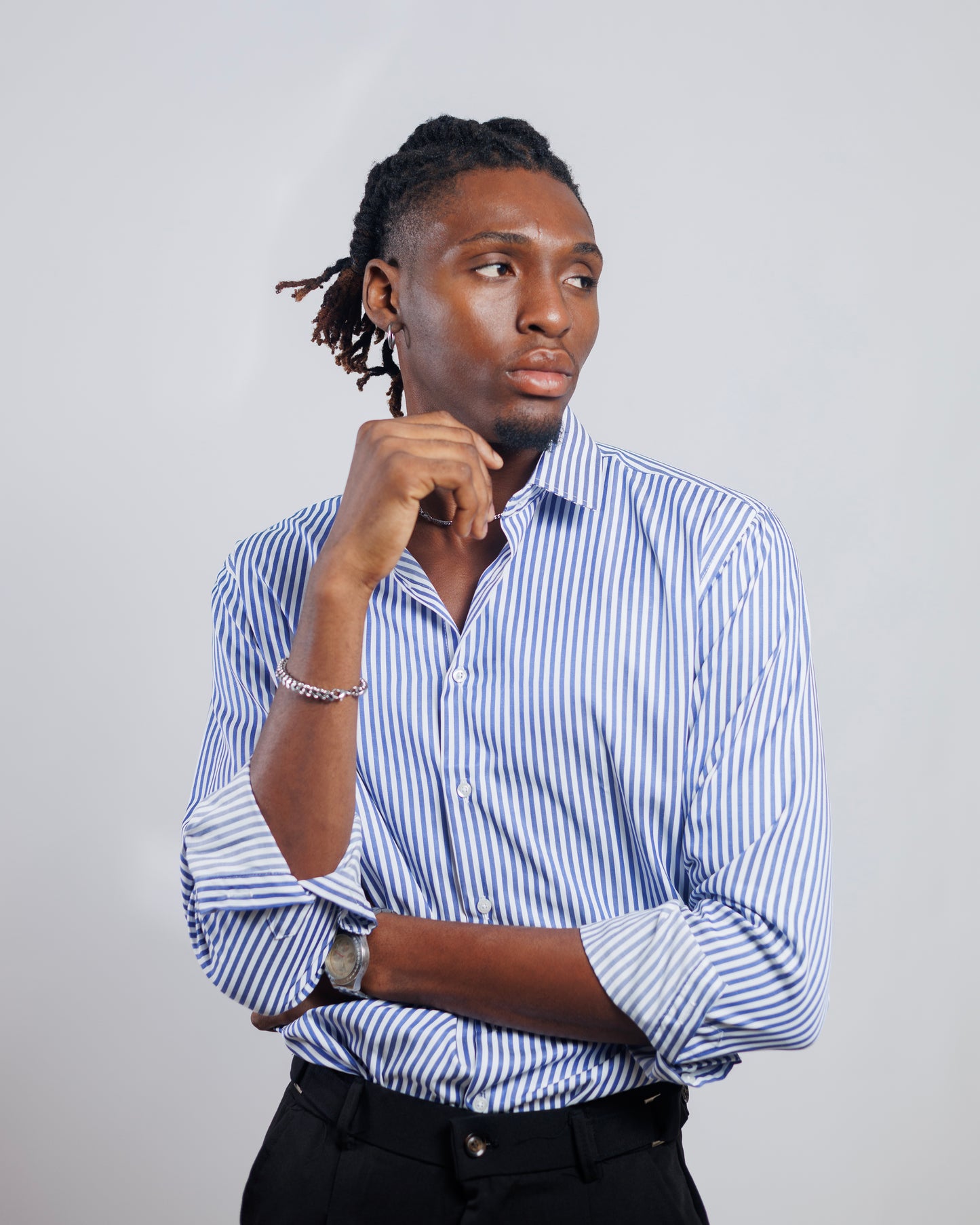 DNB Striped Slim fit Shirt in Blue