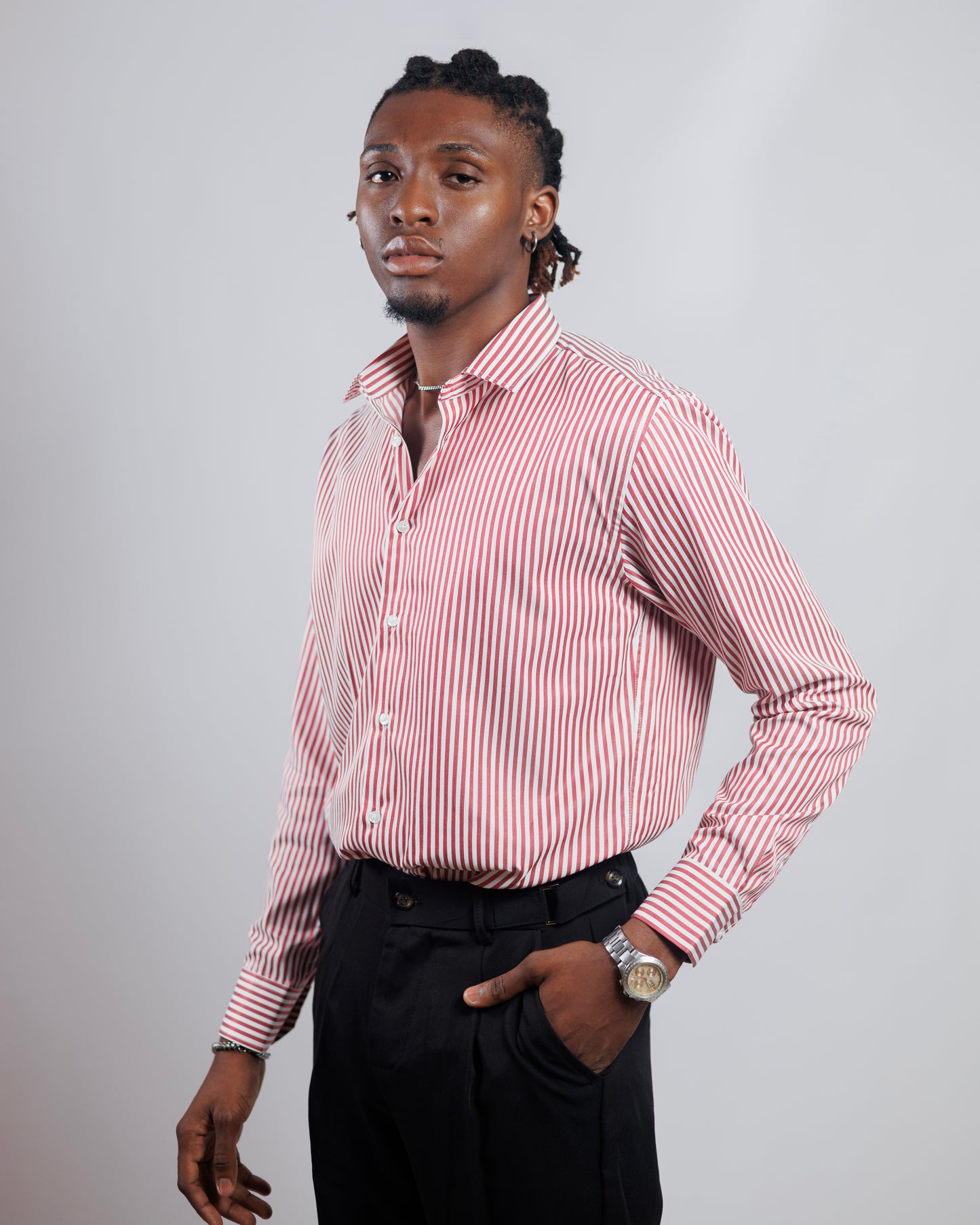 DNB Striped Slim fit Shirt in Red