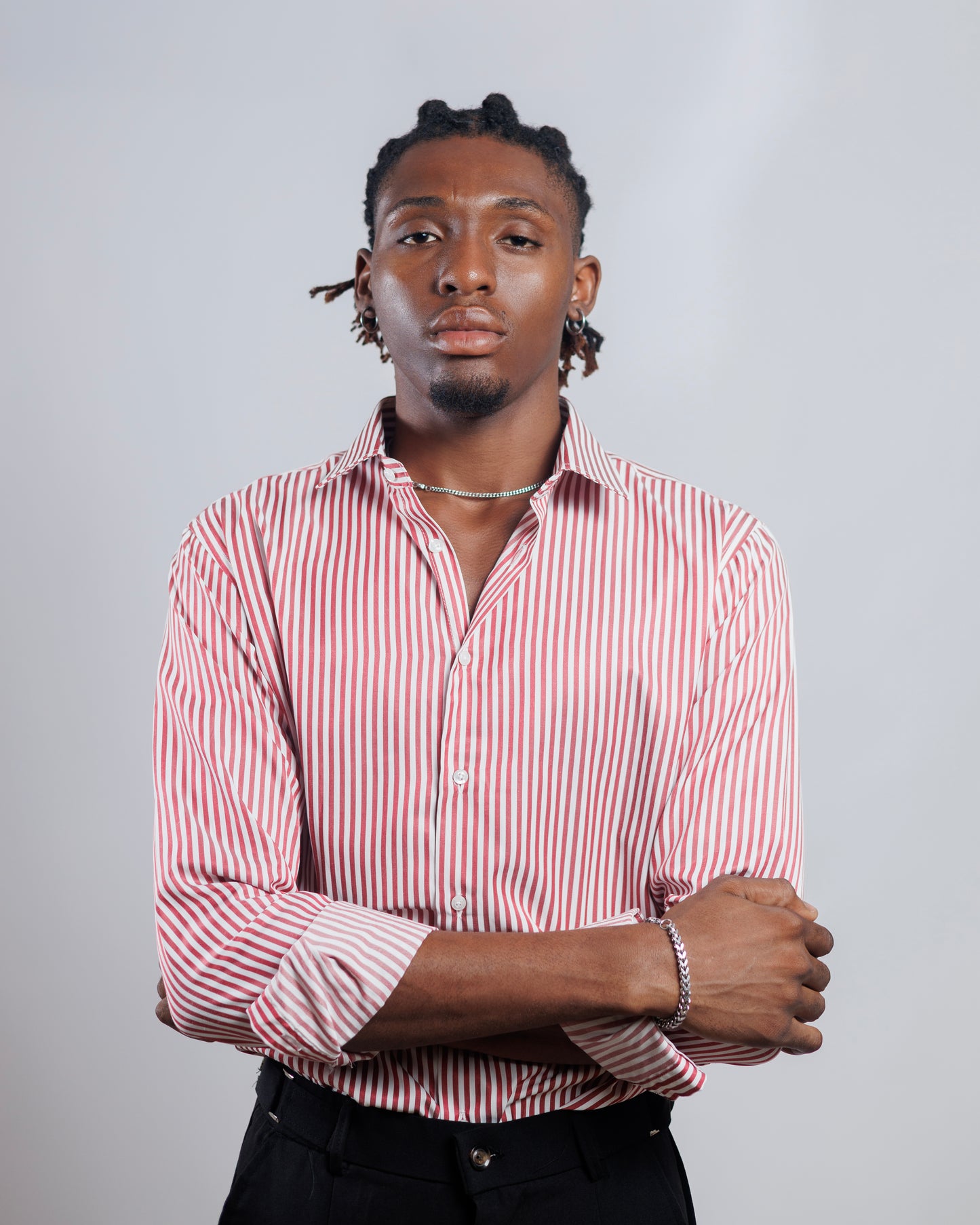 DNB Striped Slim fit Shirt in Red