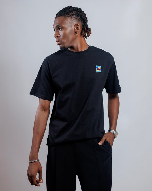 Old Eagle Vista Tee in Jet Black