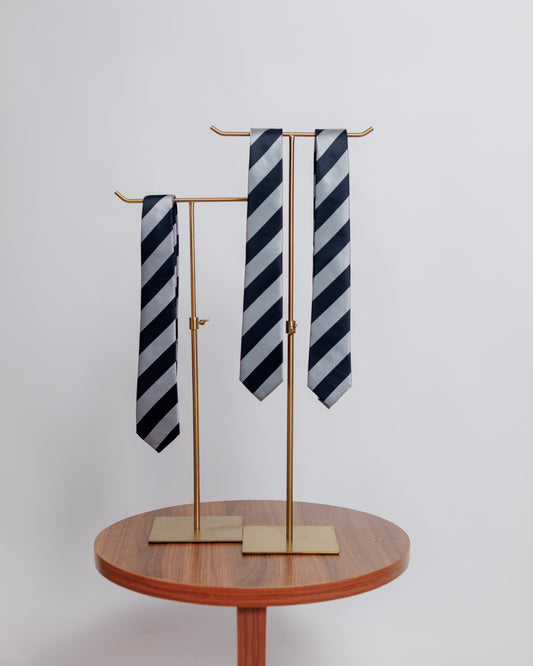 Ood Silk Tie in Graphite Stripe