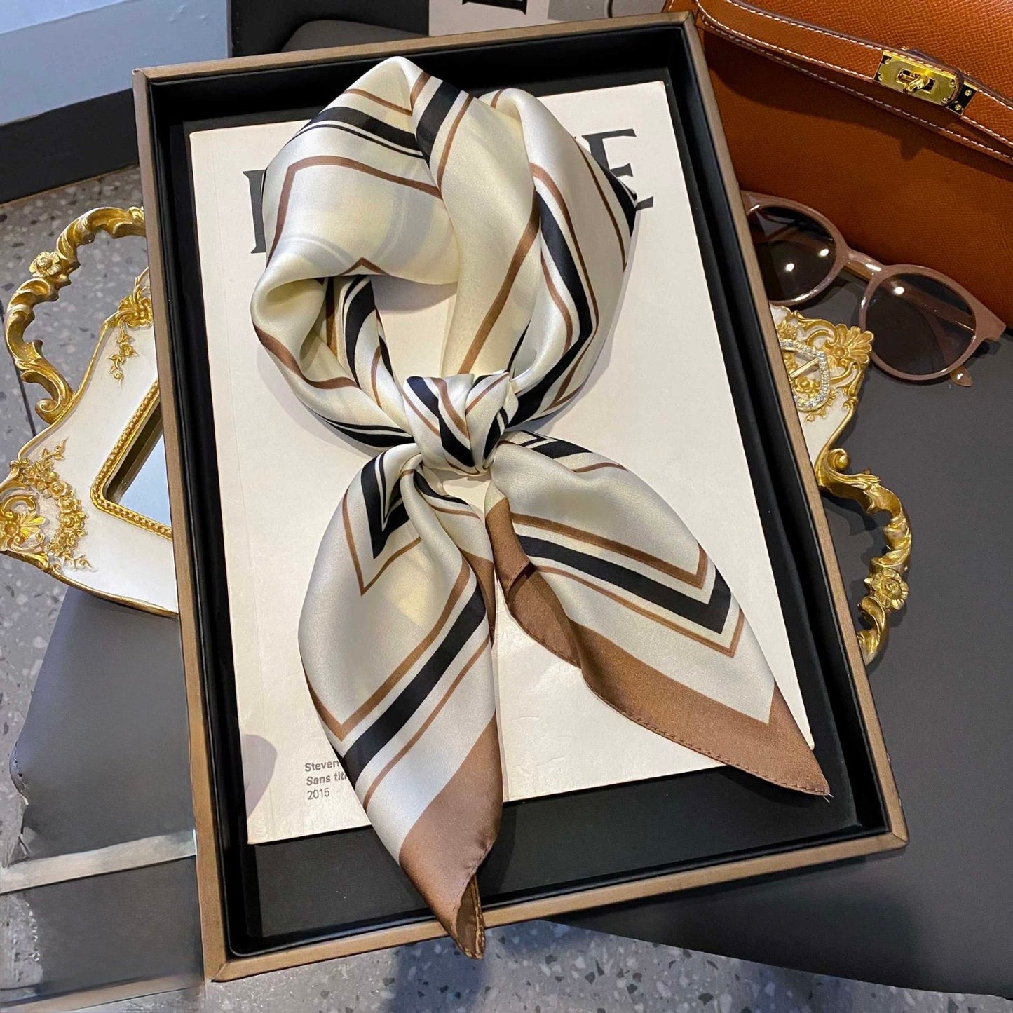 The Stripe Edit Mini Silk Scarf