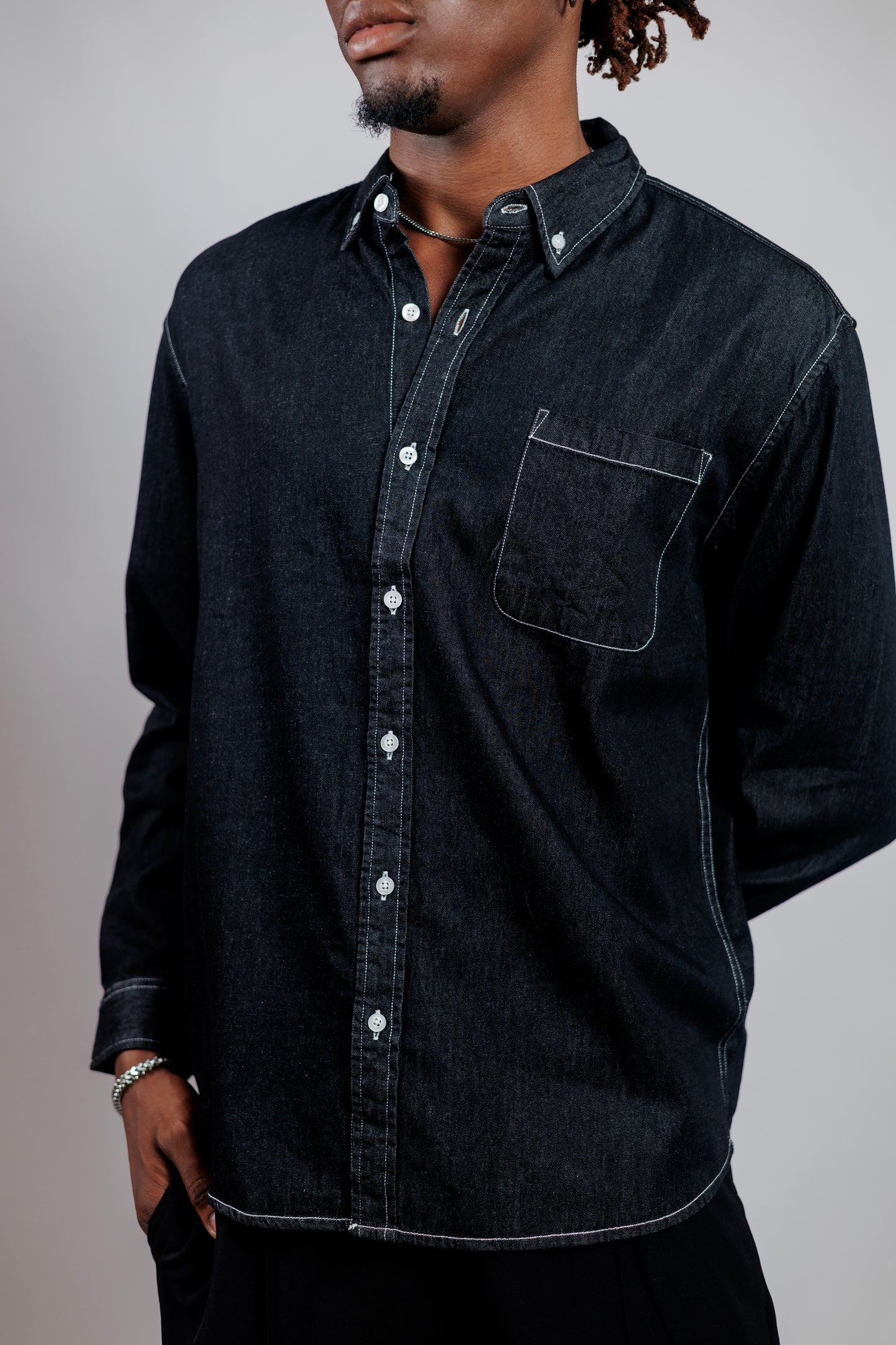 Ood Denim Shirt in Black Wash