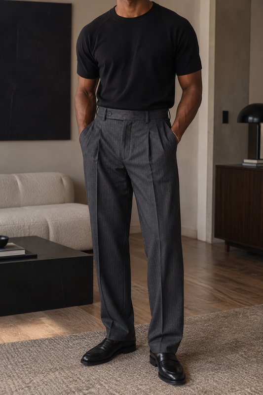 Ood Pinstripe Tailored Trousers