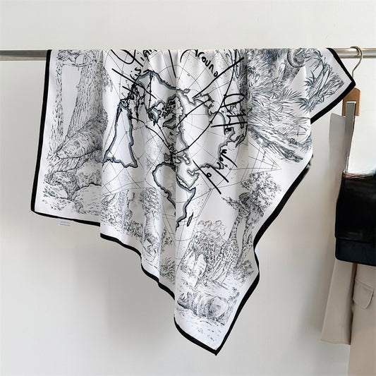 Nomad's Path Silk Scarf in Black