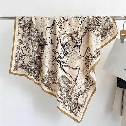 Nomad's Path Silk Scarf in Brown