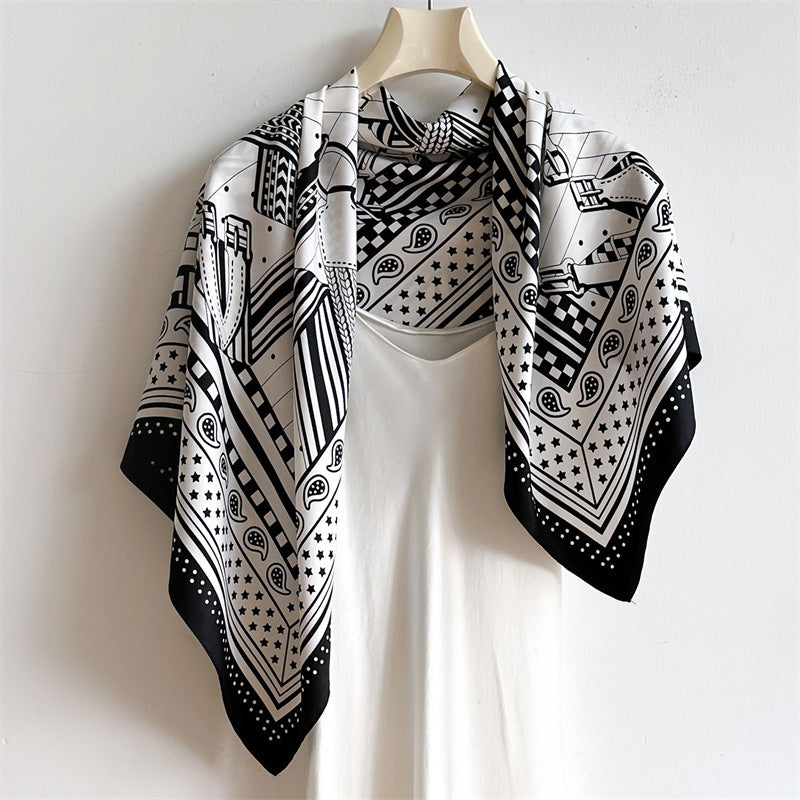 Steelwave Silk Scarf in Black